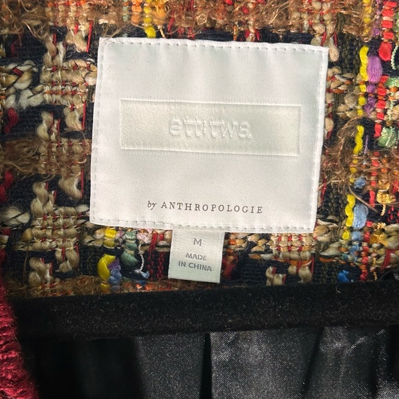 Anthropologie Harlequin Tweed Blazer Jacket Size M Multicolor Oversized - Picture 7 of 8